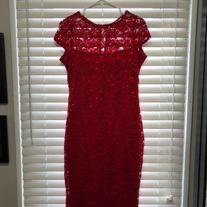 Red sequin cocktail dress